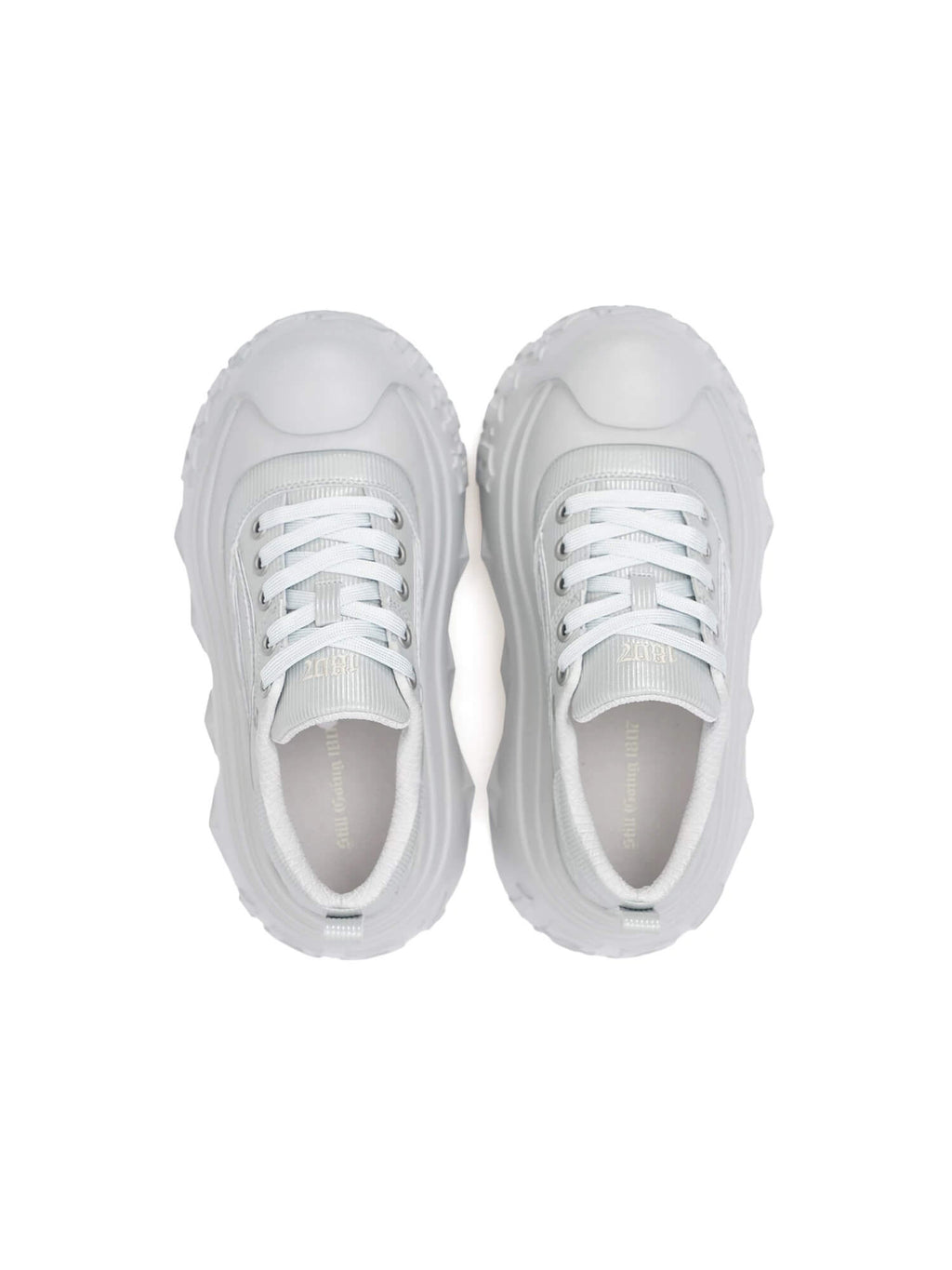 1807 INF-008 Gothic Lace Up Microfiber Leather Chunky Sneakers