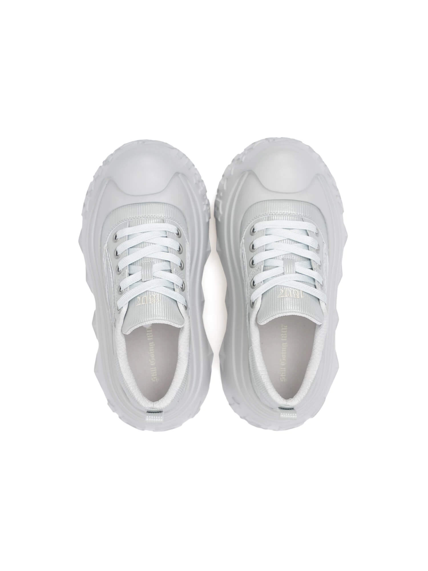 1807 INF-008 Gothic Lace Up Microfiber Leather Chunky Sneakers