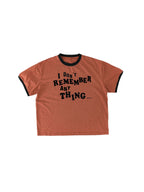 LIBERAFIT Vintage Slogan Print Short Sleeve Ringer Tee