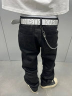 KARMANISTIC Waxed Black Jeans