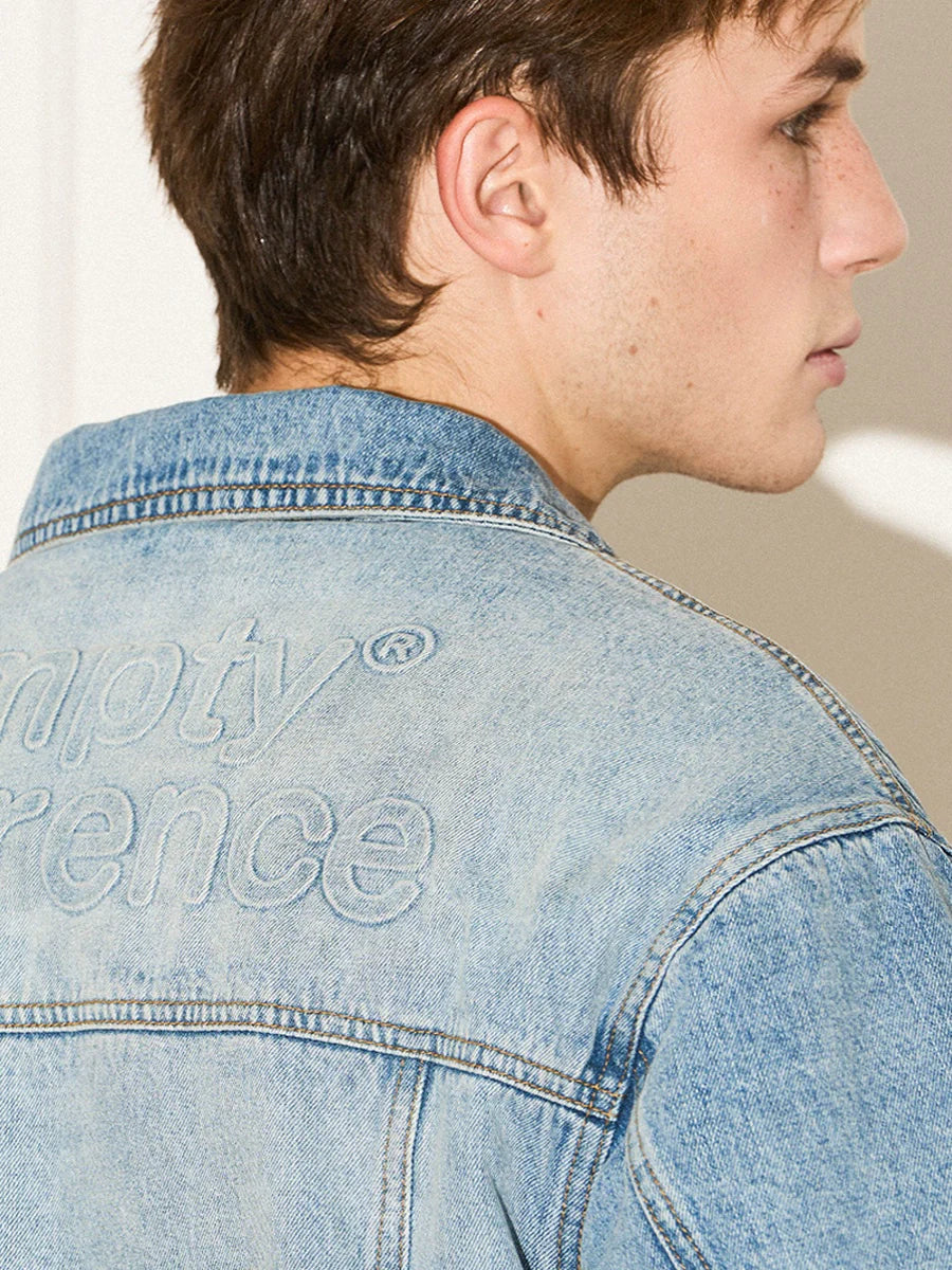 EMPTY REFERENCE Embossed Logo Denim Jacket