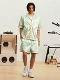 Small Town Kid 3D Digital Print Satin Cuban Shirt Set