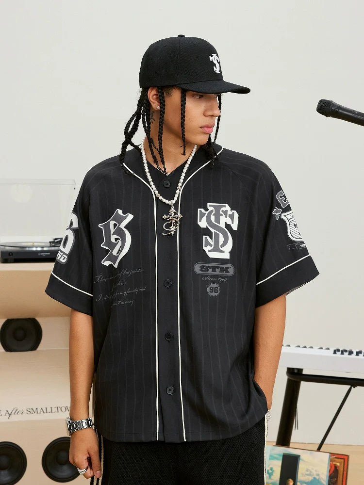 Small Town Kid Striped Baseball Shirt