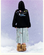 MEDM Graffiti Flower Print Hoodie