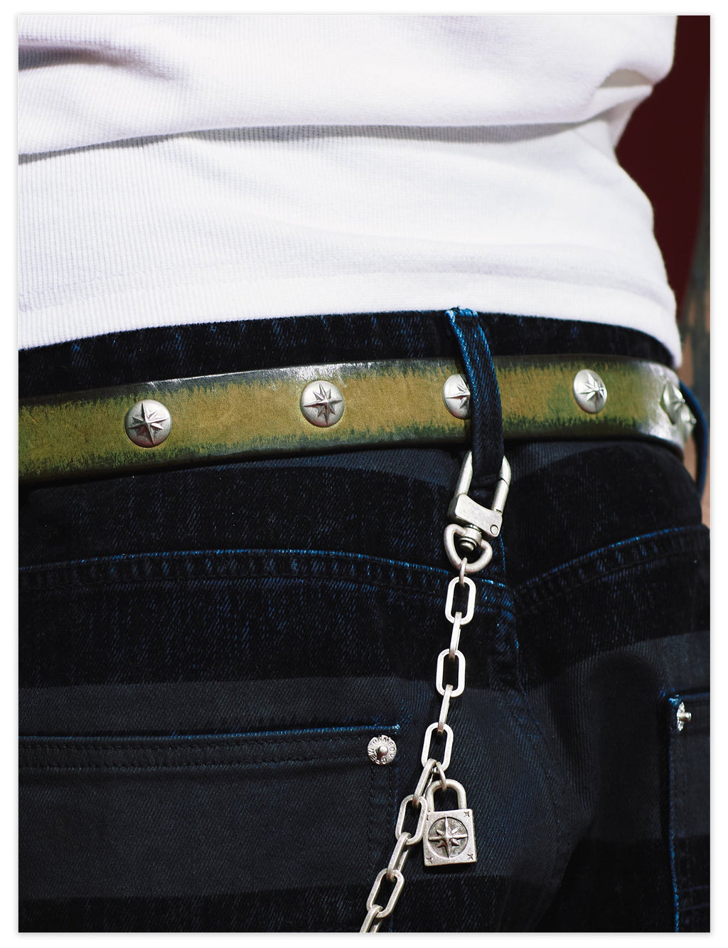 Remedy Washed Color Metal Studded Leather Belt