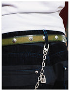 Remedy Washed Color Metal Studded Leather Belt