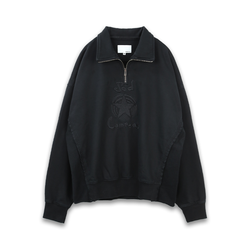 SOD Co. Star Embroidered Half Zip Sweatshirt