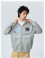 MEDM Blooming Star Embroidered Zip-Up Hoodie