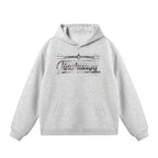 JHYQ Vintage Thorn Lettering Print Hoodie