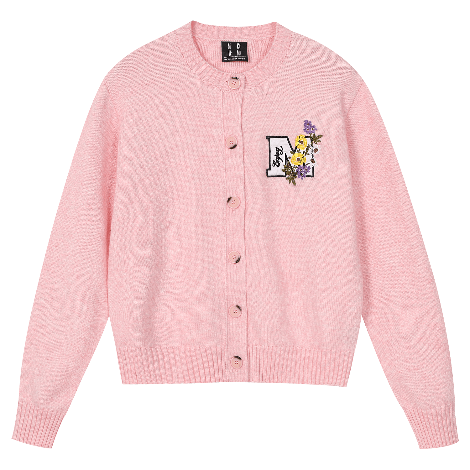 MEDM Floral Embroidered Knit Cardigan