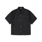Labt Distressed Wash Pocket Short Sleeve Shirt