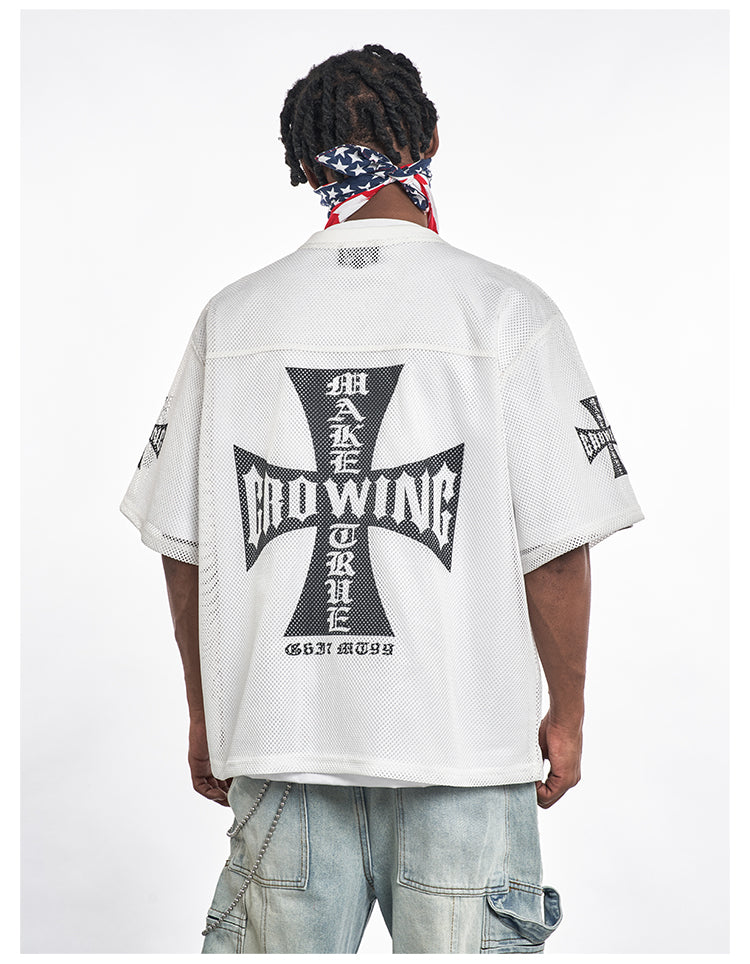F3F Select Cross Print Mesh Jersey