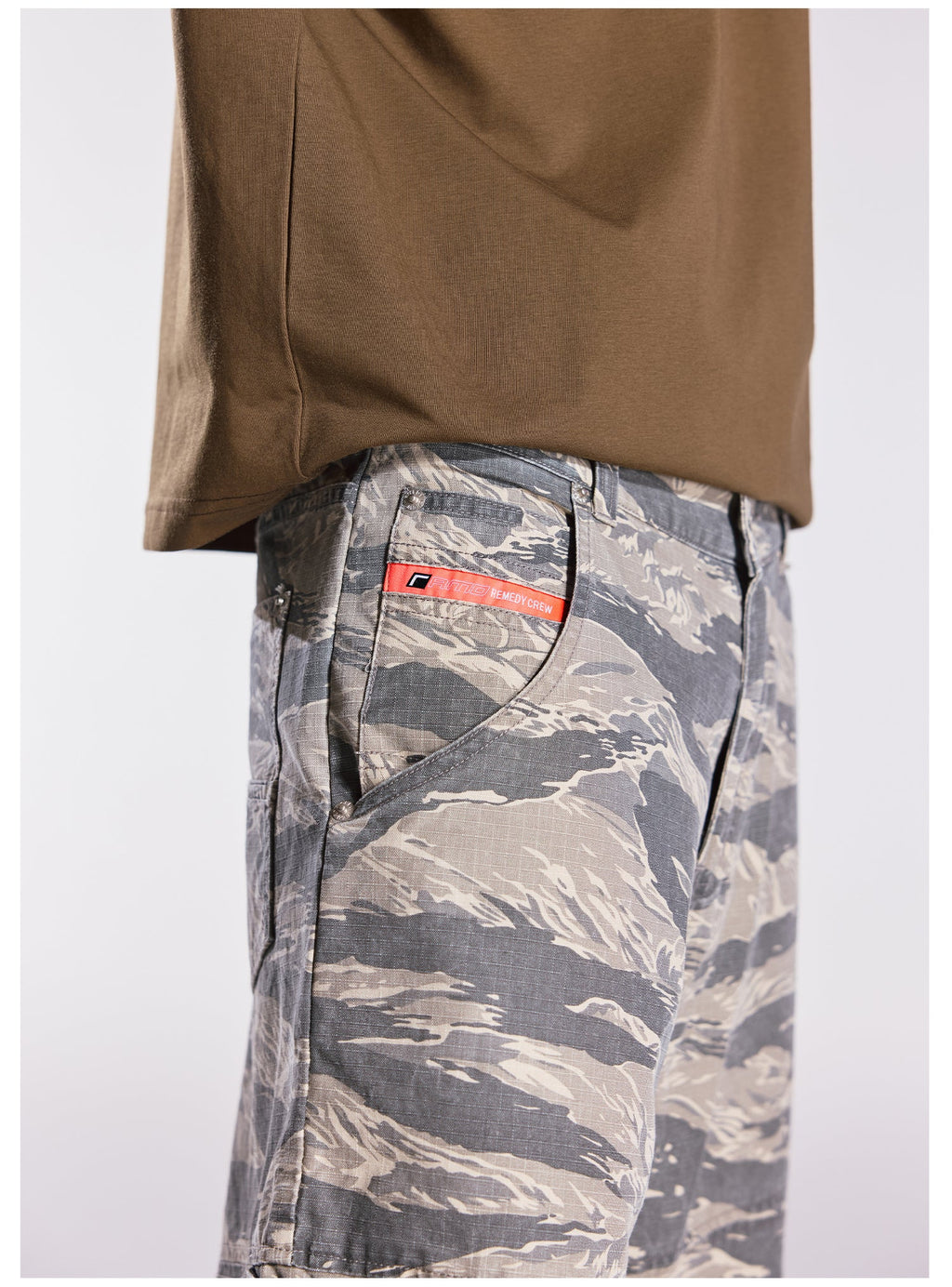 Remedy Leopard and Camouflage Work Painter Baggy Shorts