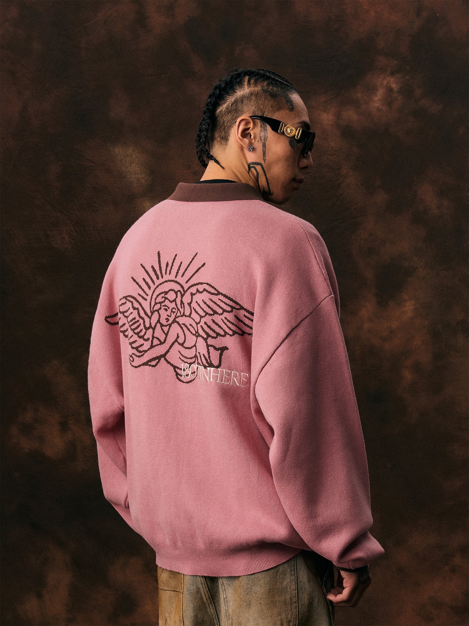 1807 Angel STILL GOING Half Zip Polo Knit Sweater