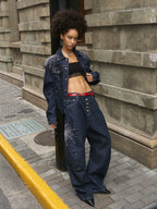STEEPC Fireworks Rhinestone Denim Jacket