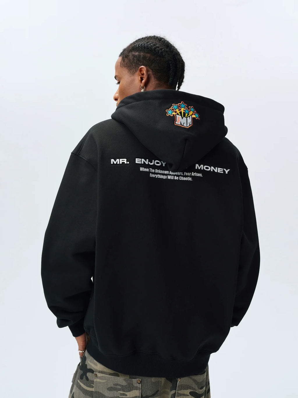 MEDM Blooming Star Embroidered Zip-Up Hoodie