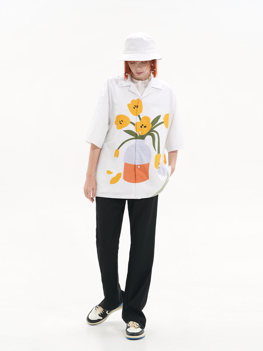 Harsh and Cruel Flower Pot Printed Shirt