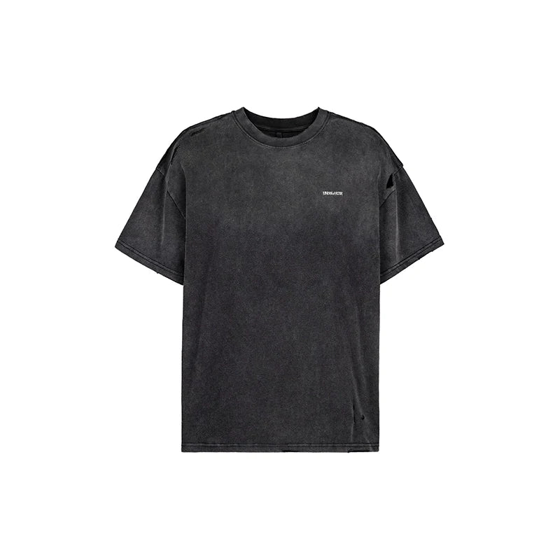 UNDERWATER Handmade Cut Distressed Dust Black Tee