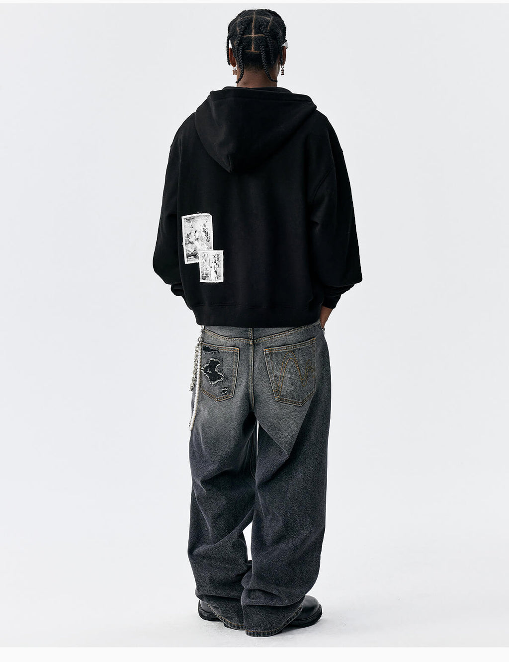 MEDM Angel Patch Zip Up Hoodie