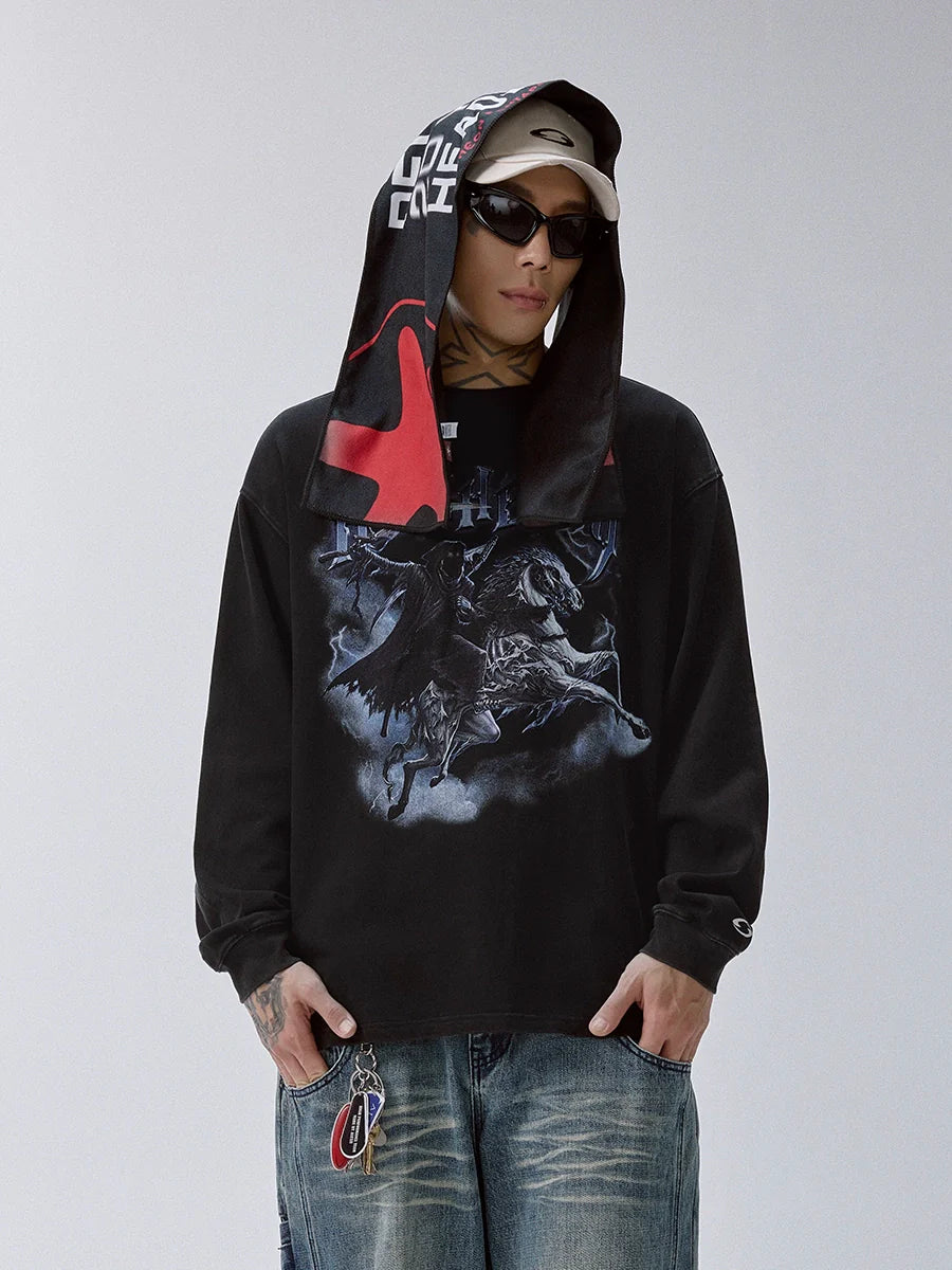 F2CE Washed Dark Print Long Sleeve Tee
