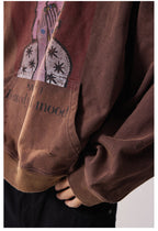 Remedy Washed Distressed Print Hoodie