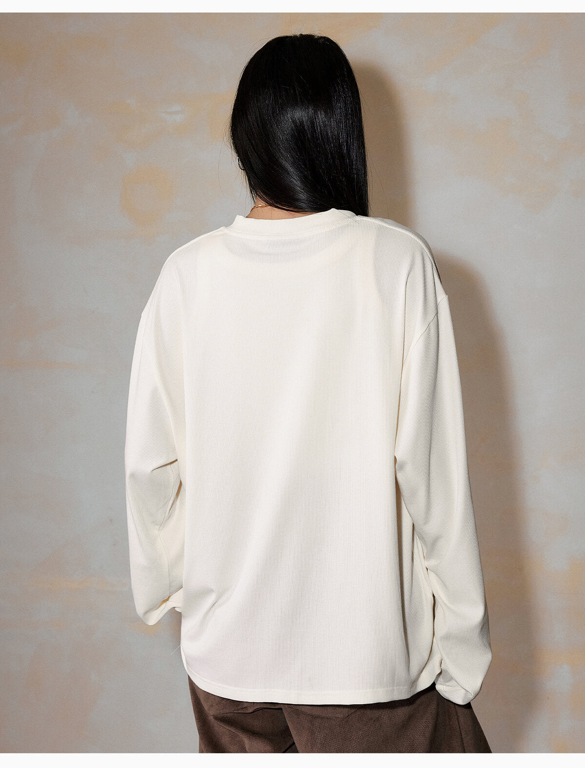 MEDM Flower Button Henley Long Sleeve Tee