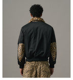 S45 Leopard Trim Patchwork MA-1 Bomber Jacket