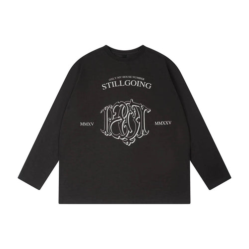 1807 Pegasus Stamped Distressed Long Sleeve Tee
