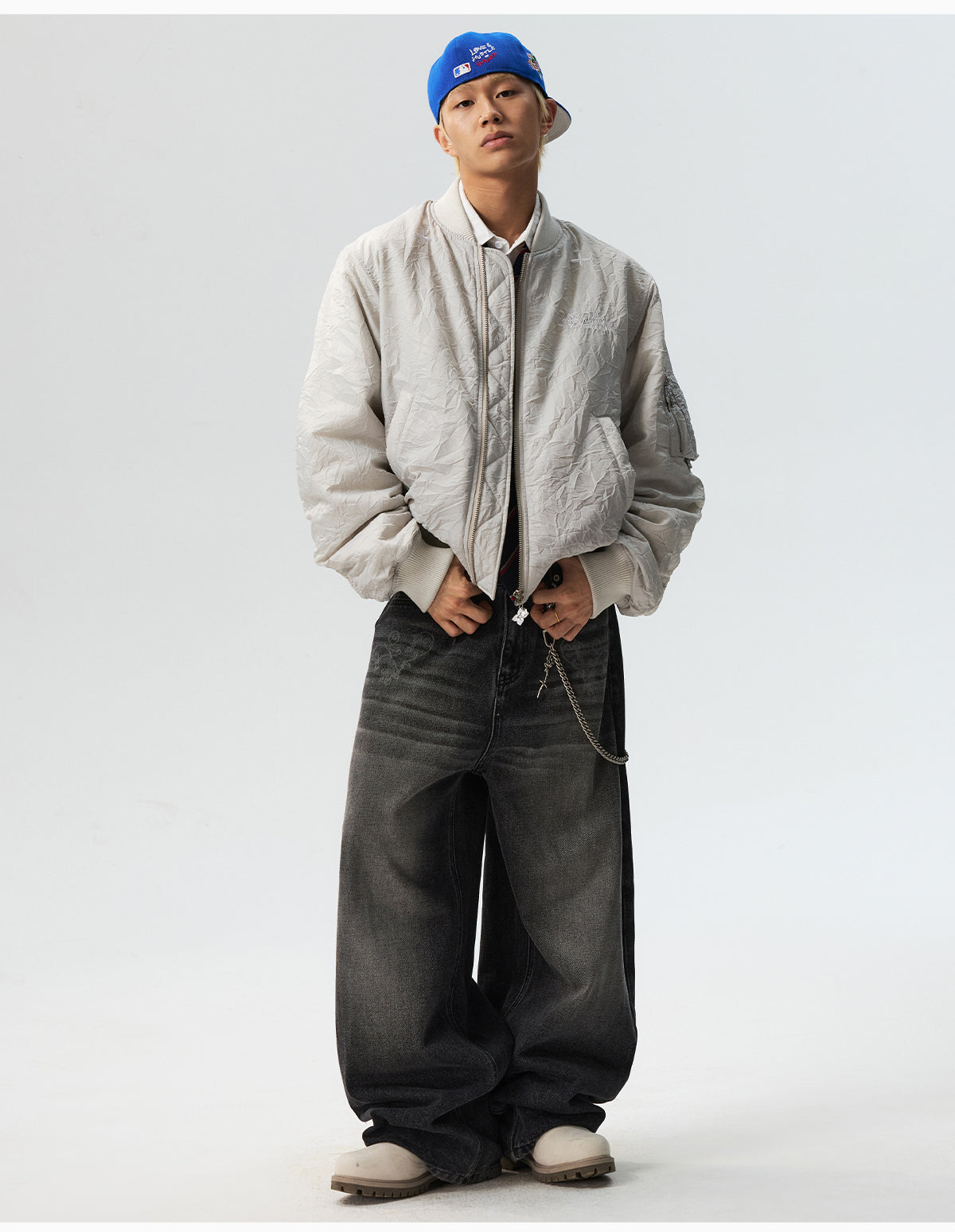 MEDM Crinkled Nylon MA-1 Bomber Jacket