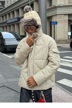 STEEPC Plaid Diamond Quilted Padded Jacket