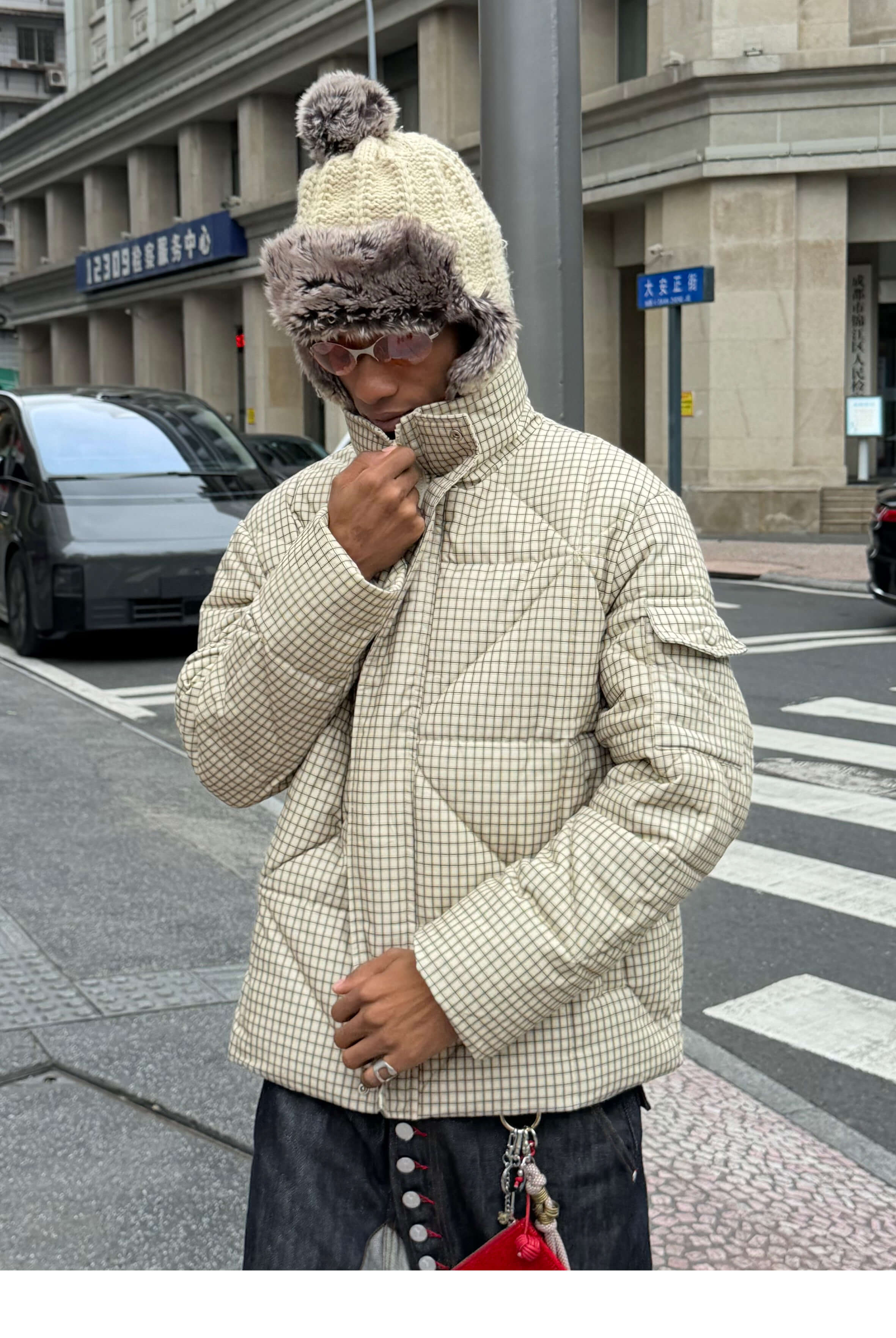 STEEPC Plaid Diamond Quilted Padded Jacket