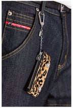 Remedy Metal Studded Keychain Coin Card Zipper Leather Wallet