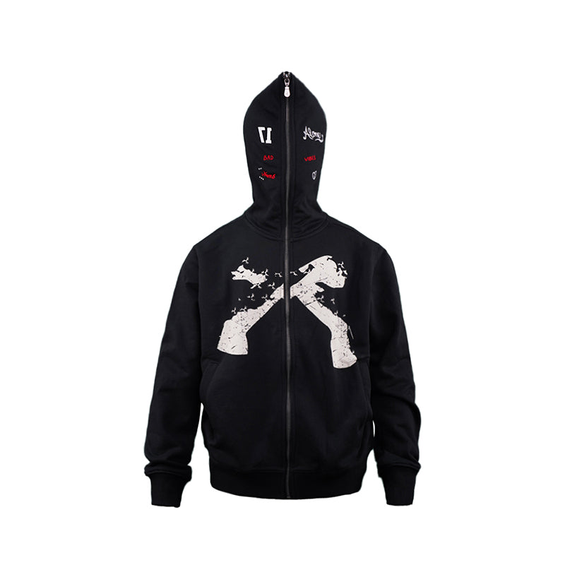TGFCLUB Full Zip Printed Hoodie
