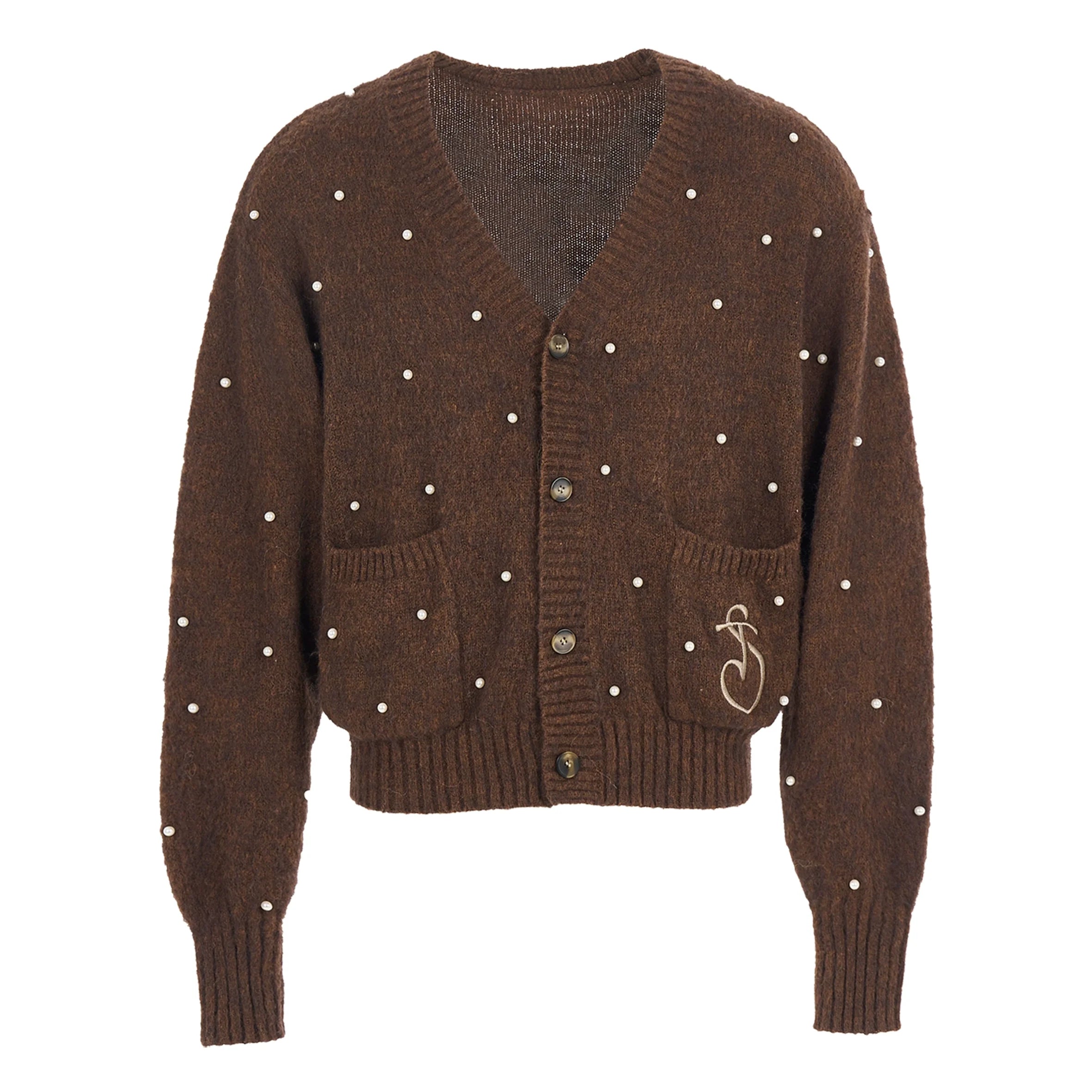 STEEPC Wool Blend Pearl Knit Cardigan