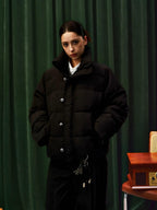 YADcrew Decorative Snap Button Puffer Jacket