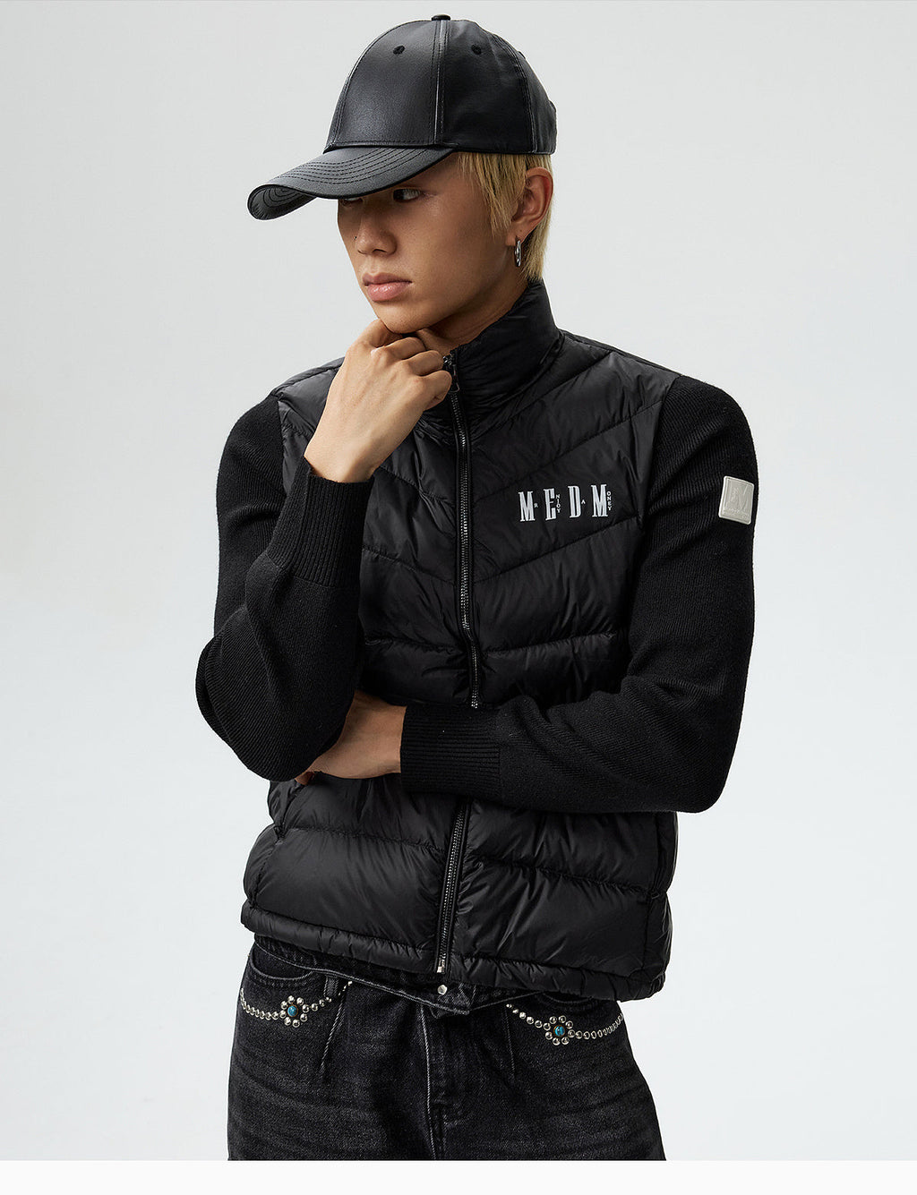 MEDM Shoulder Patchwork Lightweight Down Jacket
