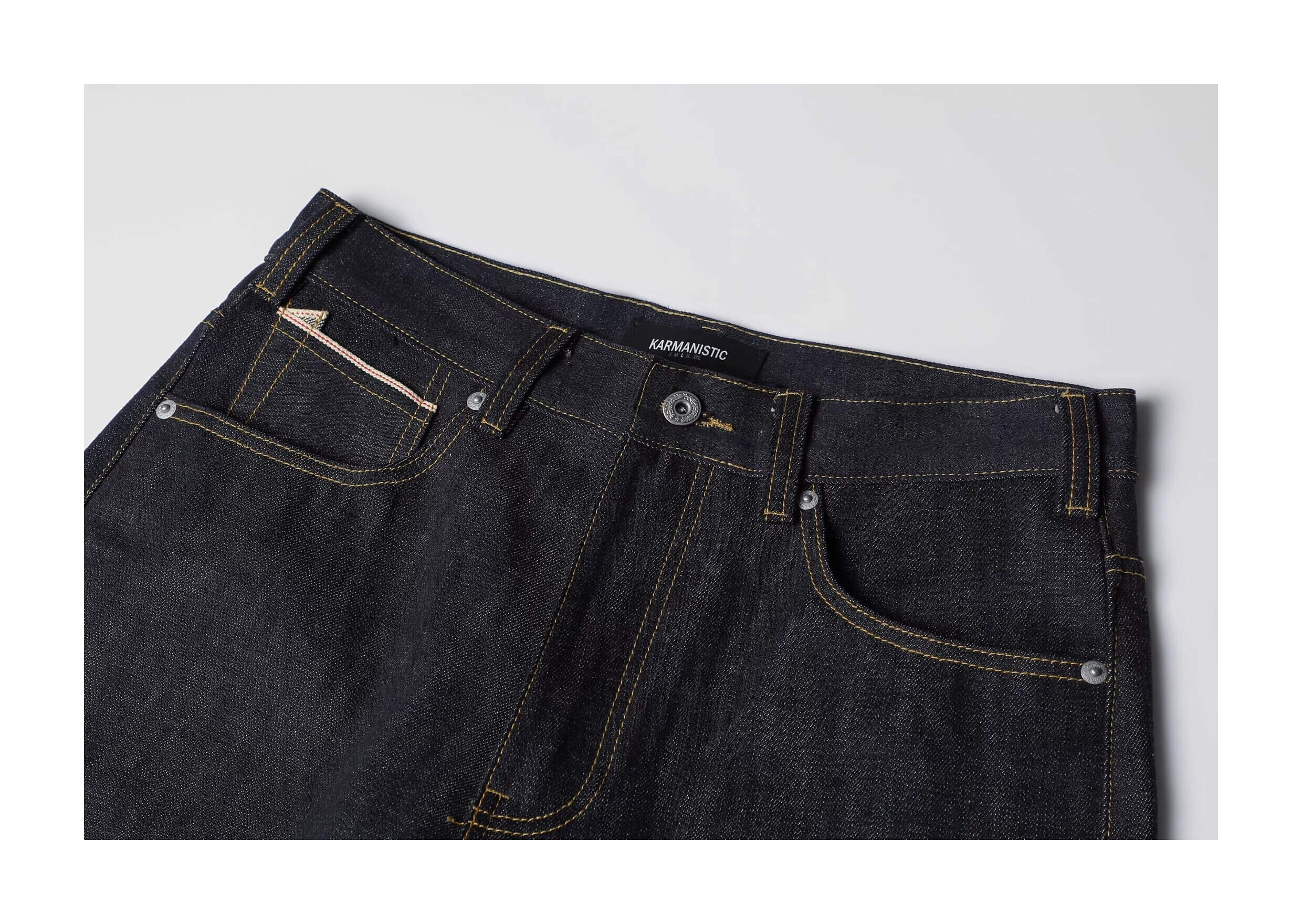 KARMANISTIC Contrast Back Pocket Original Baggy Jeans