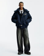 MEDM Detachable Fur Metal Snaps Down Jacket