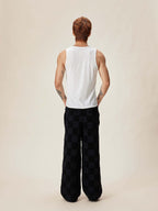EVILKNIGHT(EK) Jacquard Logo Plaid Knit Pants