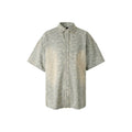 1807 Paisley Washed Denim Short Sleeve Shirt