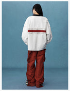 MEDM Asymmetric Collar Stripes Long Sleeve Polo