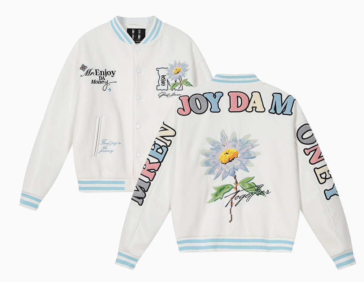 MEDM Daisy Floral Varsity Jacket