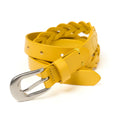 STEEPC Leather Braided Metal Buckle Belt