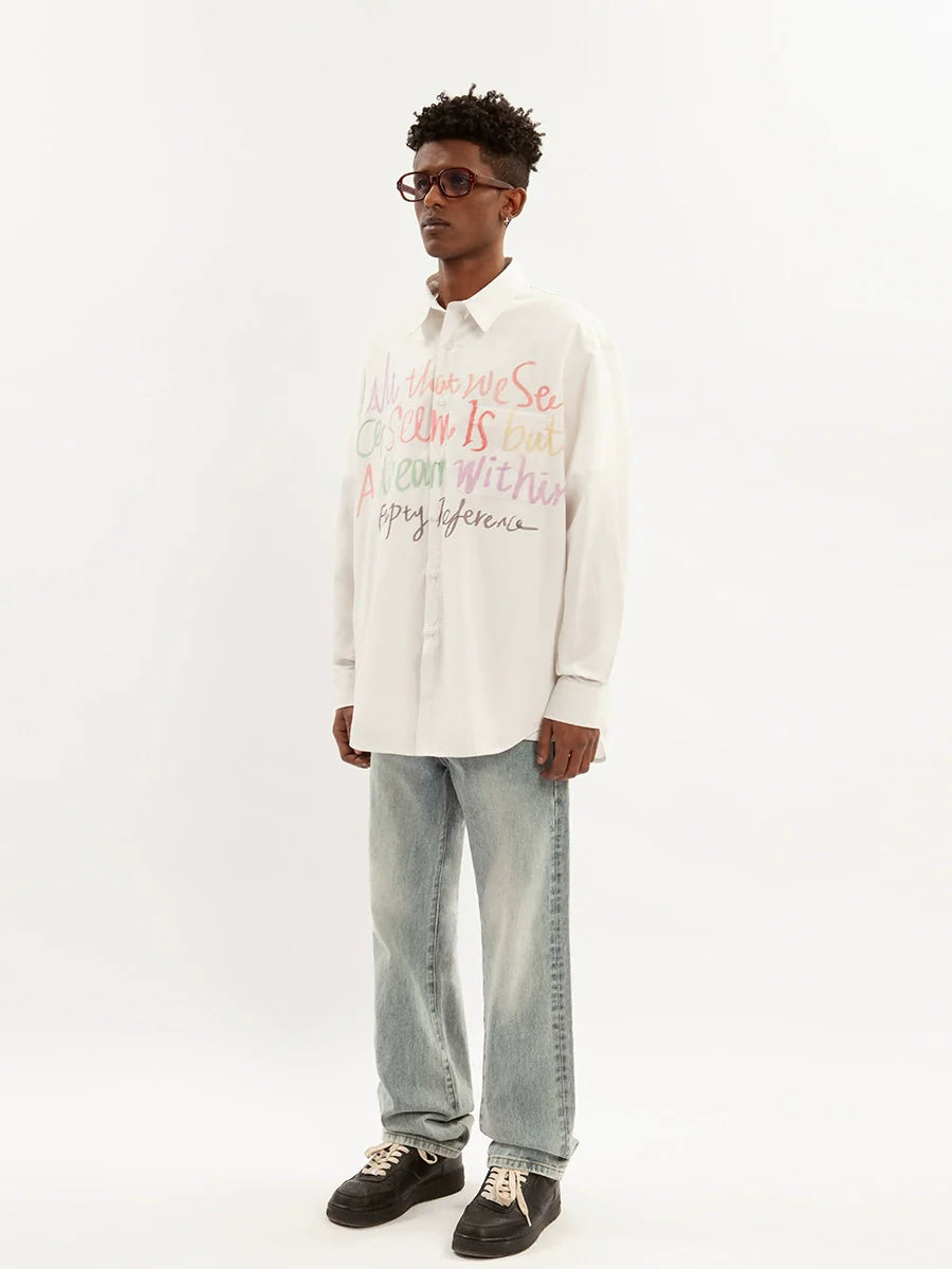 EMPTY REFERENCE Colorful Graffiti Letter Long Sleeve Shirt