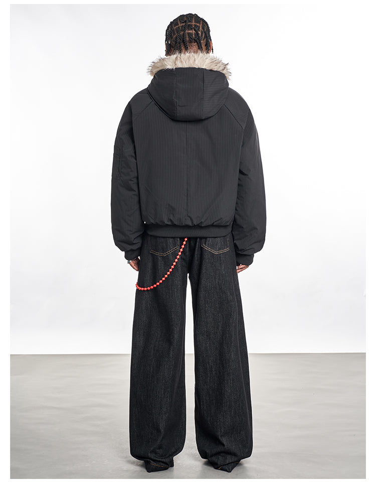 F3F Select Fur Lining Hoodie MA-1 Bomber Flight Jacket