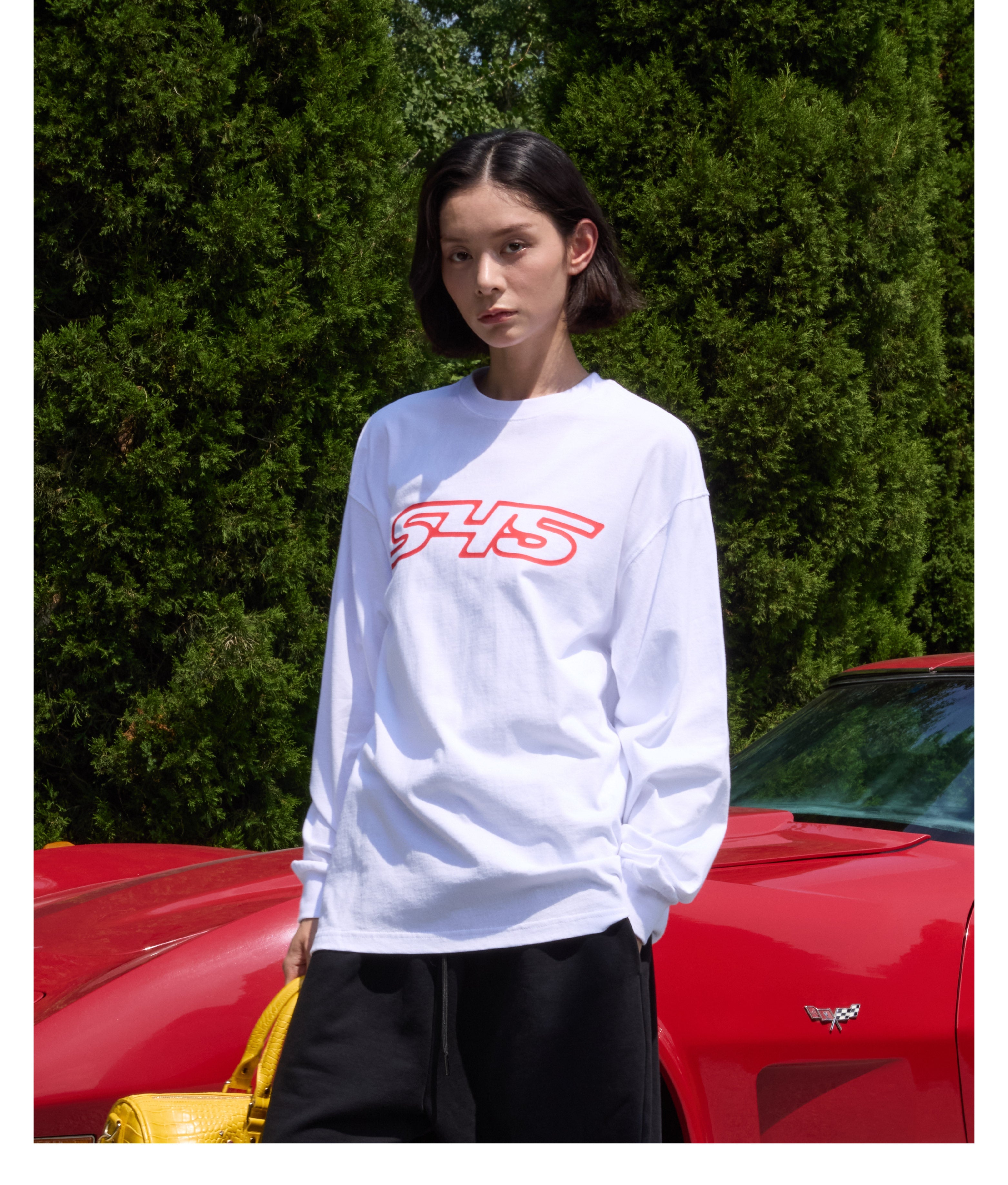 S45 Basic Large Logo Print Long Sleeve Tee