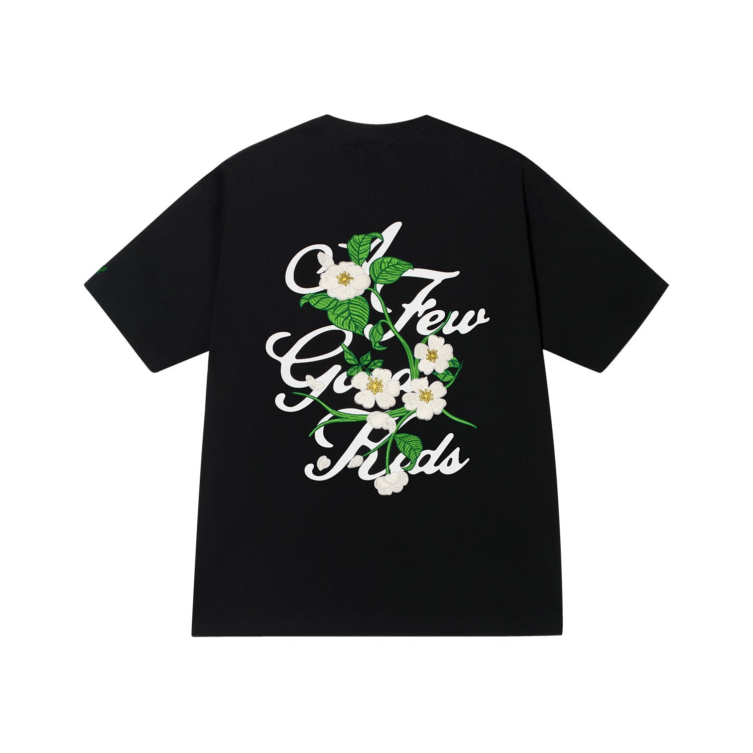 AFGK Flower Embroidered Logo Print Tee
