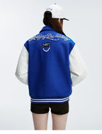 MEDM Pearl Logo Color Block Varsity Jacket