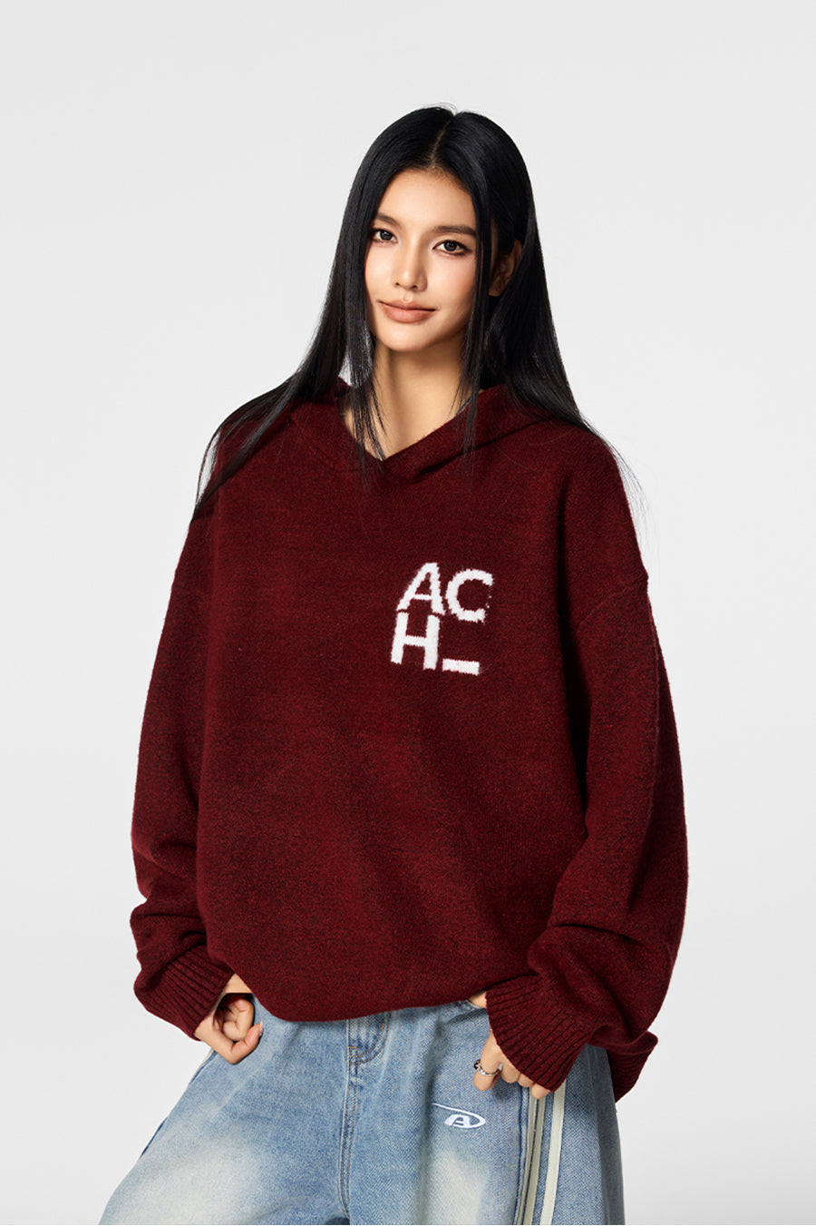 Achock Logo Knit Hoodie