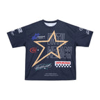 UNTILWERICH Star Print Short Sleeve Mesh Hockey Jersey